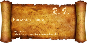 Roszkos Imre névjegykártya